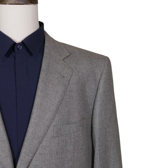 Baroni Lanificio di Pray Mens Gray Silk Wool Sport Coat Blazer Jacket Size 48L - Picture 1 of 13